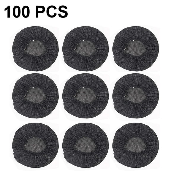 Xiao Hua 100 piece disposable earphone cover, sanitary non-woven elastic ear pad cover, suitable for most in ear headphones, black