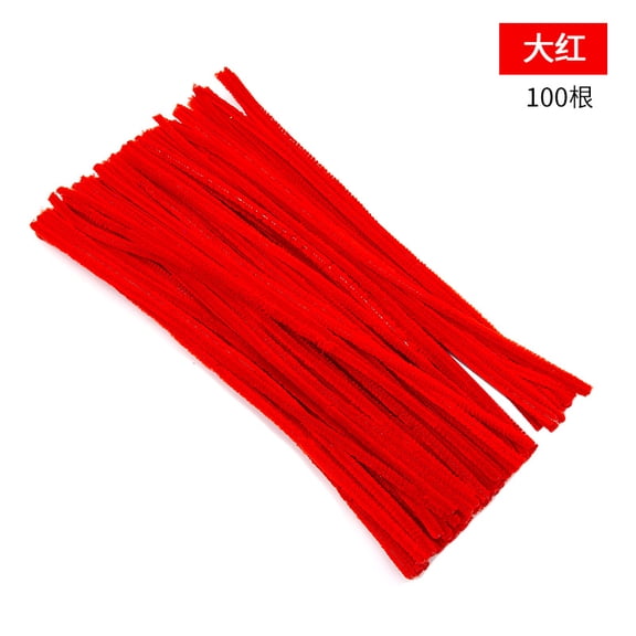 Xiao Hua 100 piece set torsion bar, suitable for DIY handmade material bag making, colorful hair root styling, handmade hair root twisting device, DIY handicraft art set, red
