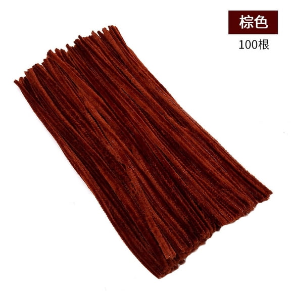 Xiao Hua 100 piece set torsion bar, suitable for DIY handmade material bag making, colorful hair root styling, handmade hair root twisting device, DIY handicraft art set, brown