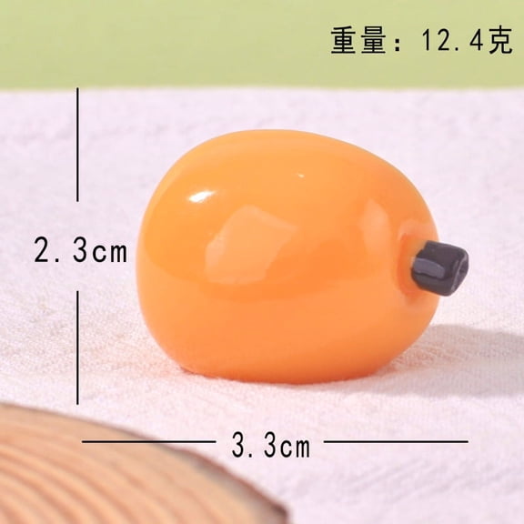 Xiao Hua 12 Pcs Artificial Mini Fruits, 1.3 0.91 Inches, Mini Hand-Painted Resin Loquat Statue Models, Perfect for Micro Landscape, Kitchen Scene and Farmhouse Shop Decoration