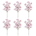 thumbnail image 1 of Xiao Hua 16 inch artificial peach blossom bouquet, artificial short branch peach blossom, home decoration fake flower, pink (6 pieces), 1 of 4