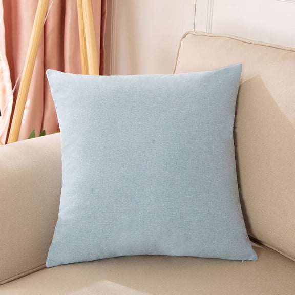 Xiao Hua 1Pcs Solid linen pillowcase Classic and timeless, pure color simple pillowcase, with any bed is brilliant 17.72x17.72inch(Baby blue
