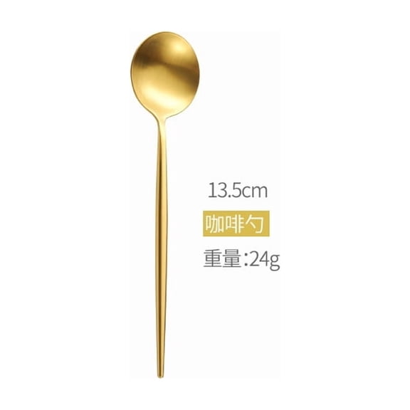 Xiao Hua 2-piece Golden 5.31-inch long stainless steel spoons, matte silver cutlery set, suitable for modern kitchen utensils for daily family dining and holiday gatherings