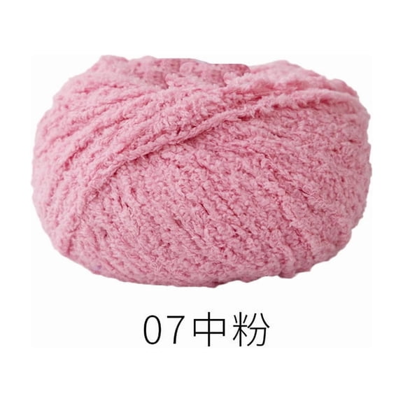 Xiao Hua 2 rolls of Medium Pink soft velvet yarn -50g fluffy coarse spun yarn, used for comfortable crafts, scarves, and fast knitting projects