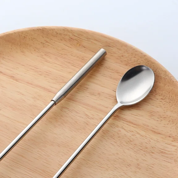 Xiao Hua 2 stainless steel mixing spoons professional tear drop spoons, easy to clean, smooth-silver
