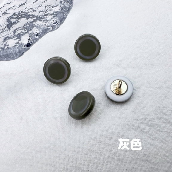 Xiao Hua 20 pieces of grey resin button-0.43 inch resin button, metal button, modern handle button craft clothing sewing supplies