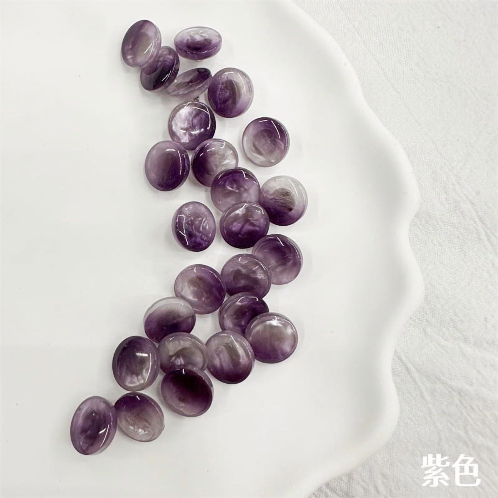Xiao Hua 20 pieces of purple resin buttons -0.45-inch one hole buttons ...