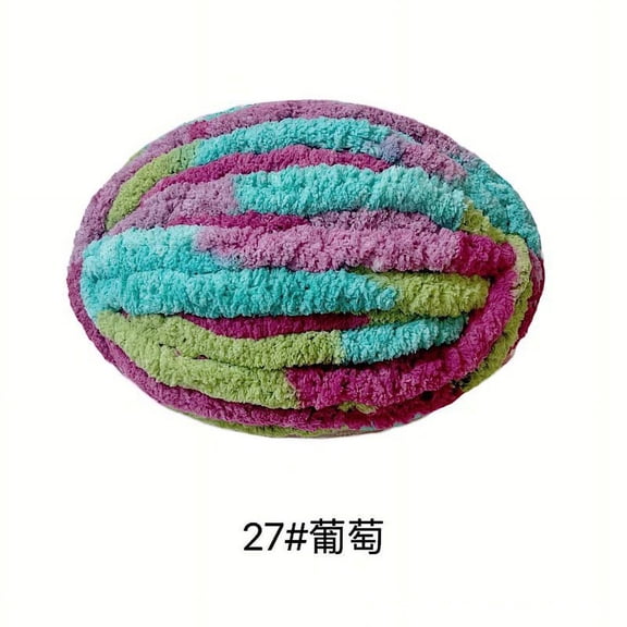 Xiao Hua 250g color coarse spun hand knitted yarn -1 roll, chenille yarn coarse velvet crochet yarn, soft skin friendly pillow cushion knitted hand yarn, style 06