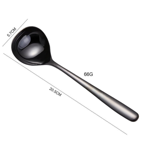 Xiao Hua 2Pcs stainless steel cooking utensils, black 8.07 * 2.24 inch spoon, ergonomic handle, modern kitchen minimalism, daily household kitchen cooking utensils
