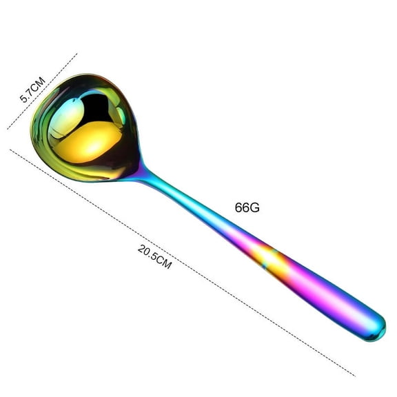 Xiao Hua 2Pcs stainless steel cooking utensils, colorful 8.07 * 2.24 inch spoon, ergonomic handle, modern kitchen minimalism, daily household kitchen cooking utensils