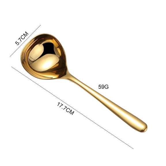 Xiao Hua 2Pcs stainless steel cooking utensils, golden 6.97 * 2.24 inch spoon, ergonomic handle, modern kitchen minimalism, daily household kitchen cooking utensils