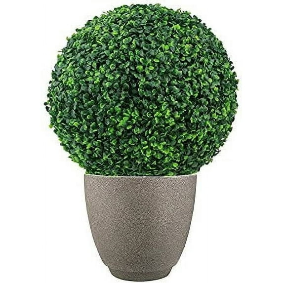 Nvzi 15.7 Inch Artificial Boxwood Decorative Balls, 2 Count, Green Ball in the Pot