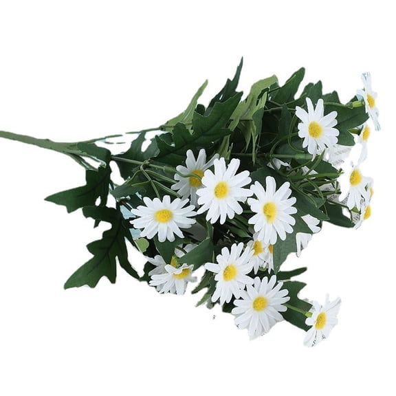 Xiao Hua 3 bundles of simulated daisy silk flower decoration, suitable for home wedding decoration, living room decoration, photography props, fake flowers, White