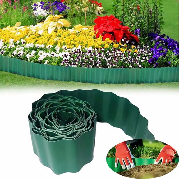 Xiao Hua 30 foot plastic fence insert fence landscape edge for flower beds, plants, gardens, sidewalks, or lawns landscape garden fence border, 1 piece