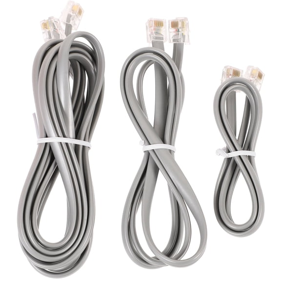 Xiao Hua 3Pcs Fixed Telephone Extension Cable, Suitable for Home and Office, Grey
