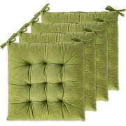 Xiao Hua 4 Pack Seat Cushion/Chair Cushion for Dining Chairs, Office Chair, Car, Floor, Outdoor, Patio Machine Wash & Dryer Friendly Flannel 16" 16",Olive Green