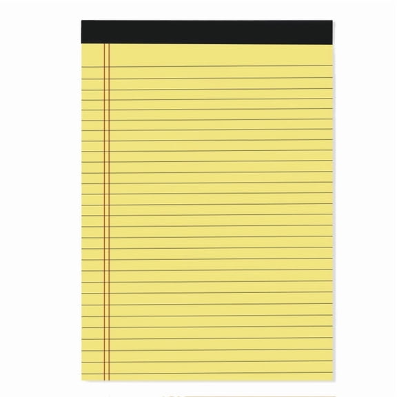 Xiao Hua 4-pack Yellow memo pad, 5 * 8-inch colored writing pad, 50 sheets of wide line memo paper, notepad, 80GSM thick paper memo, office to-do list
