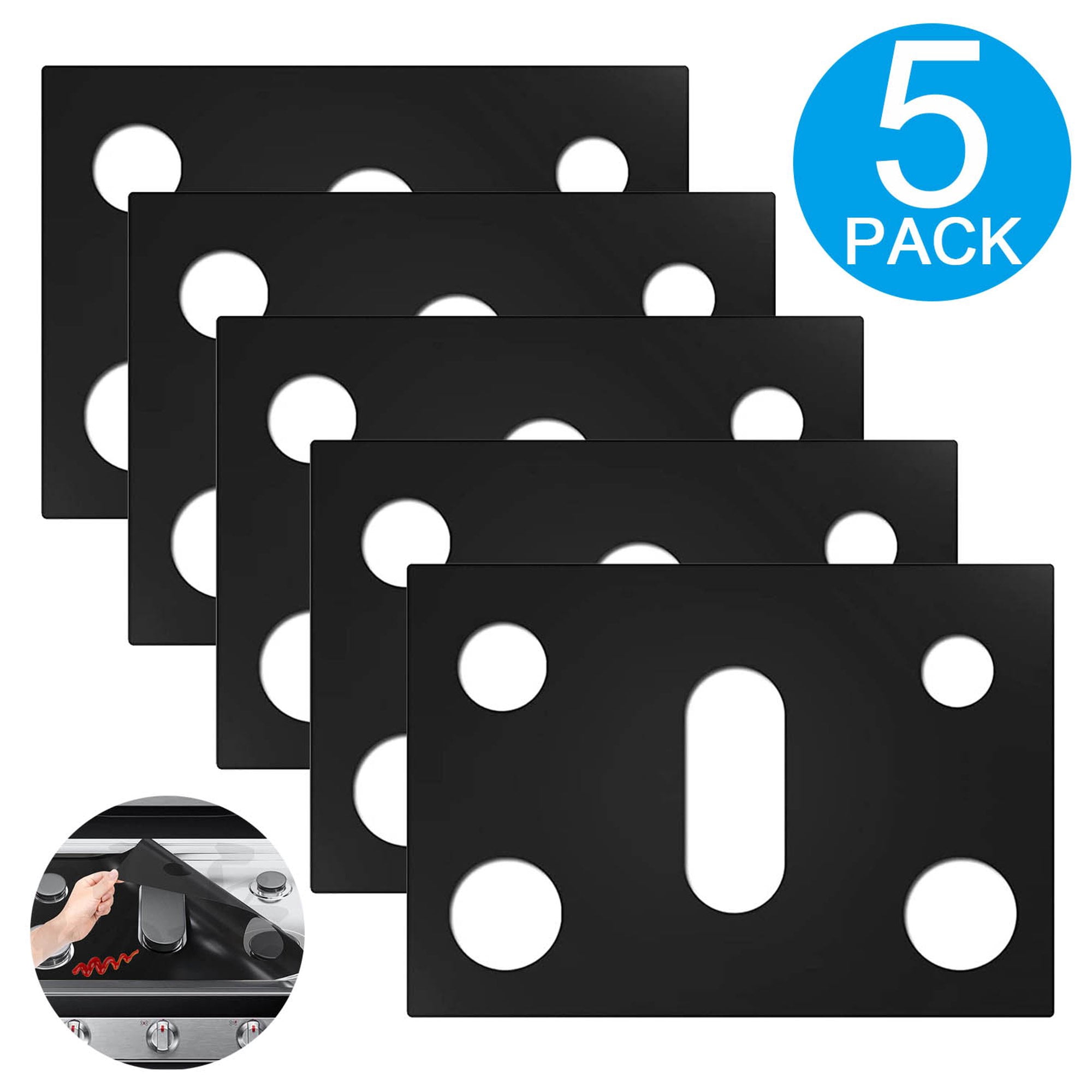 Xiao Hua 5 pieces of non stick stove lining protective cover, stove gap cover, washable stove protector, keep restaurant stove clean