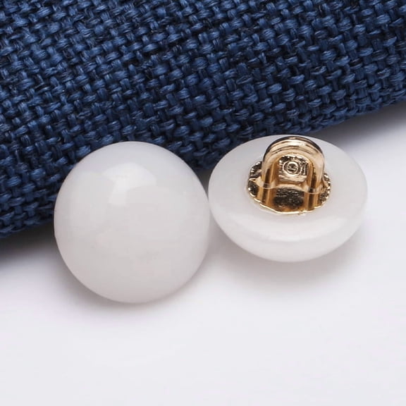 Xiao Hua 50 piece set of white resin buttons -0.45-inch small buttons, DIY craft buttons, clothing buttons, sewing supplies for clothing repair