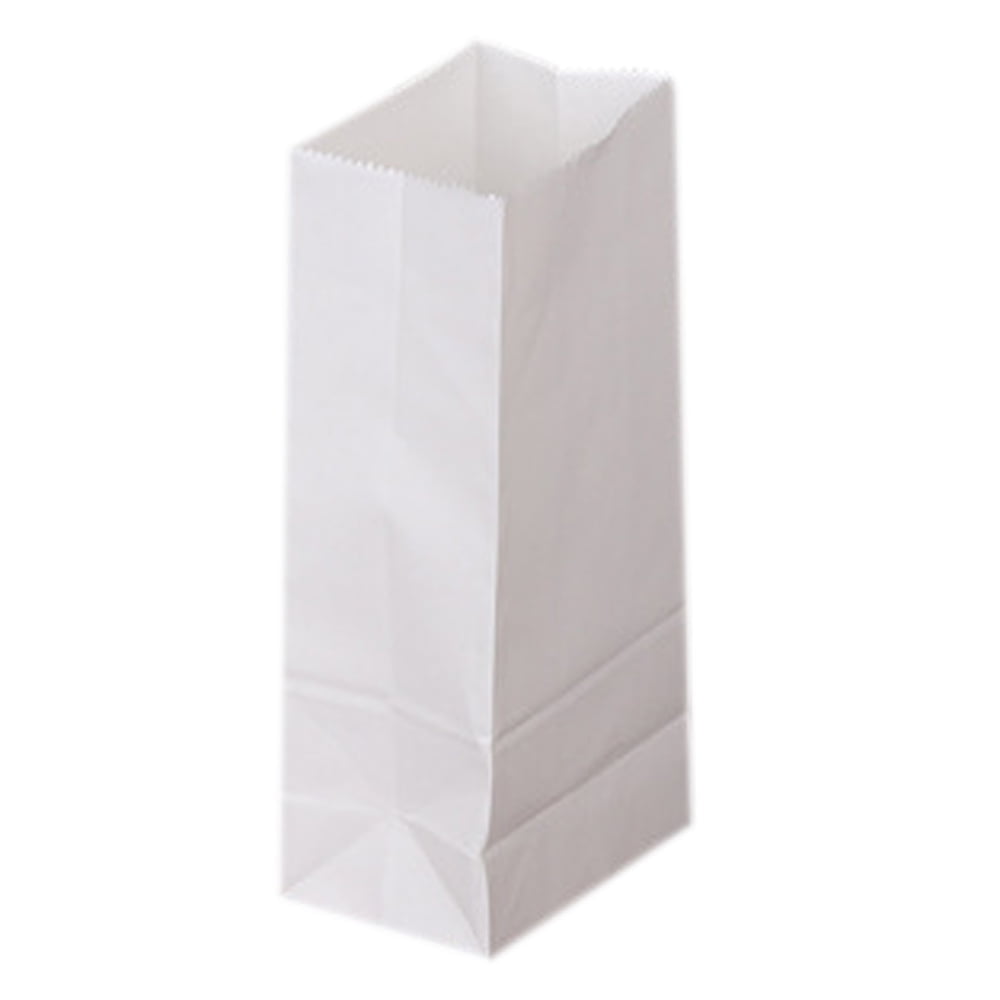 Xiao Hua 50 pieces - White paper bags for packing lunch and snacks - Blank white lunch bag paper for art and craft projects 3.54 * 2.17 * 7.09 inches