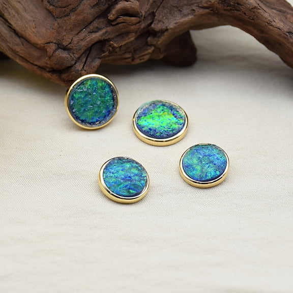 Xiao Hua 50 pieces of blue alloy resin buttons -0.87-inch round sewing buttons, DIY clothing buttons, used for sewing, craftsmanship, and clothing decoration