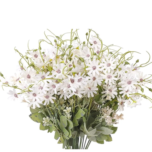 Xiao Hua 6-pack Artificial Wildflower Outdoor Simulation Daisy Bouquet, UV resistant Flower Decoration Silk Wildflower Simulation Plant Bulk, Used for Home Decoration, White