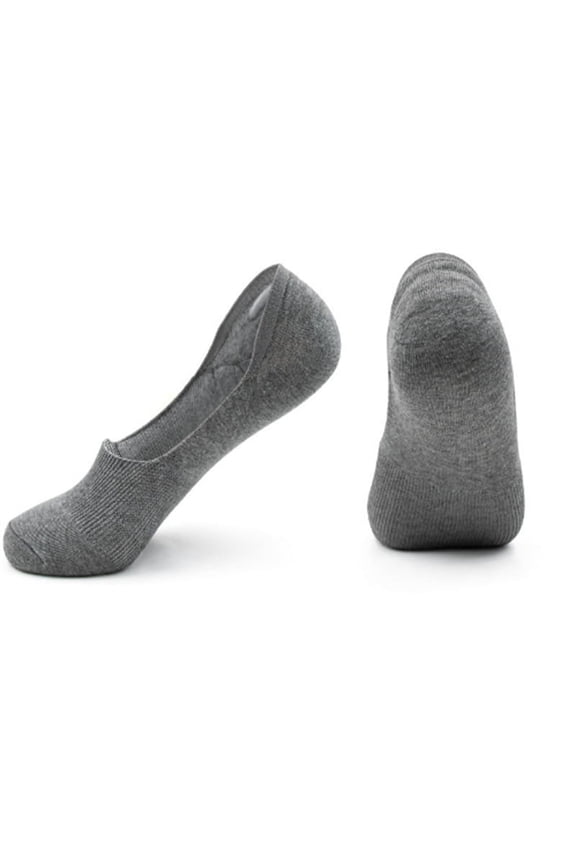 6 pairs of seamless socks - non slip low cut invisible lining socks - soft and elastic, gray, size M (size: 5-9)