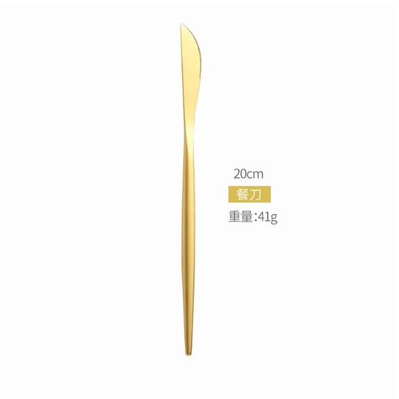 Xiao Hua 6-piece Golden 7.87-inch long stainless steel cutlery set, matte silver cutlery set, suitable for modern kitchen utensils for daily family dining and holiday gatherings