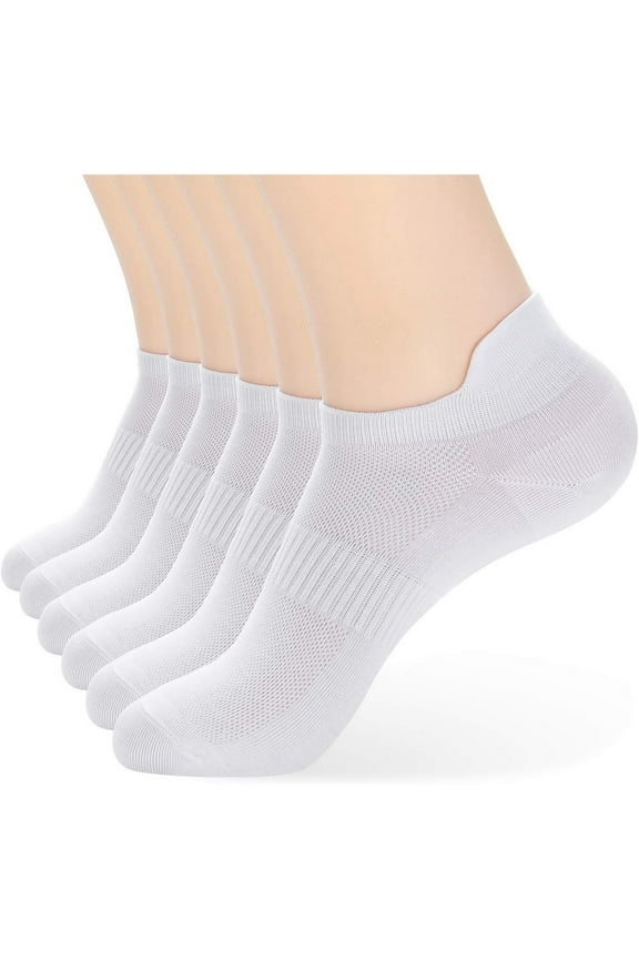 8 pairs of ankle socks, thin cotton socks, women's thin sports running low cut off shoulder socks, white