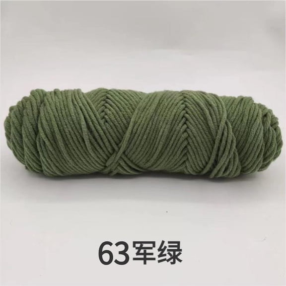 Xiao Hua 8-strand wool yarn, 100g 1 roll Military Green cotton crochet yarn, soft to the touch, smooth and even, warm and durable, suitable for hats, scarves, gloves, thick blankets crochet