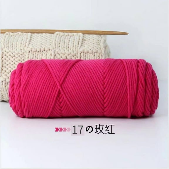 Xiao Hua 8-strand wool yarn, 100g 1 roll Rose Pink cotton crochet yarn, soft to the touch, smooth and even, warm and durable, suitable for hats, scarves, gloves, thick blankets crochet