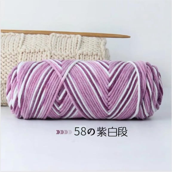 Xiao Hua 8-strand wool yarn, 100g 1 roll color blocked cotton crochet yarn, soft touch, warm and durable, suitable for hats, scarves, gloves, thick blankets crochet, style 11