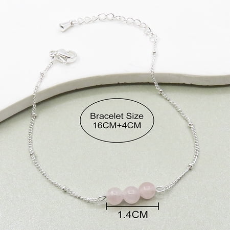 Xiao Hua Adjustable Pink Natural Stone Bracelet -1 piece, 7.87 inch circumference, handmade smooth mixed gemstone bracelet, energy balanced stackable bracelet accessory