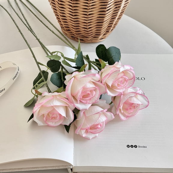 Xiao Hua Artificial Roses -12 Pieces, 19.69 2.76 Inches, Single Long Stem Artificial Flower, Used For Bridal Bouquets, Wedding Arches, And Home Party Decorations, Gradient Pink