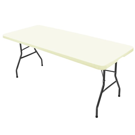 Xiao Hua Beige Elastic Tablecloth -1 Piece, 47.24 × 22.83 Inches, Portable Outdoor Tablecloth, Picnic, Camping, Beach And Terrace Table Decoration