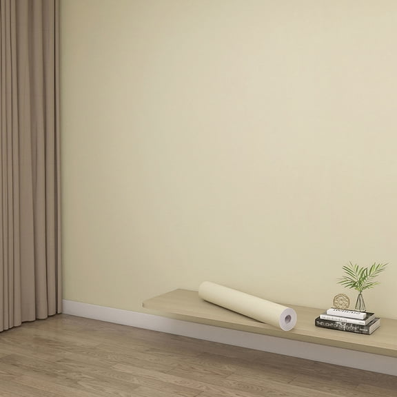 Xiao Hua Beige self-adhesive wallpaper 393.7 * 15.75 inches 1 roll - waterproof and oil resistant vinyl, ideal for upgrading kitchen countertop drawer lining DIY furniture