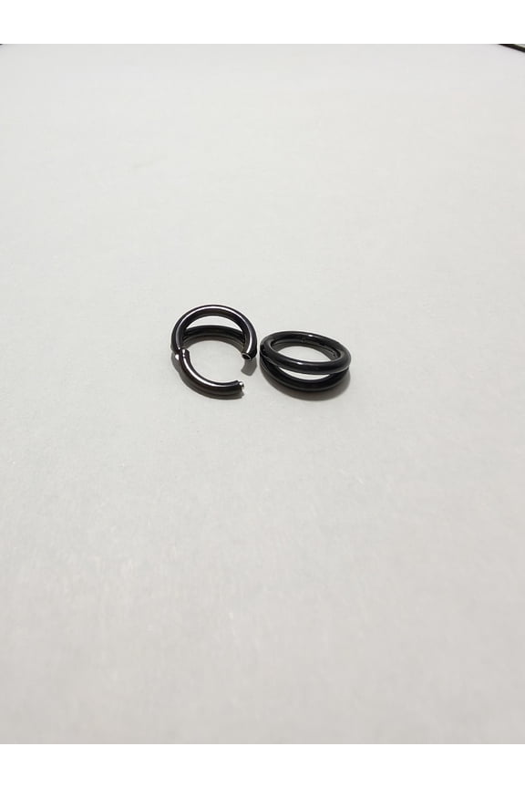 Black Nose Ring -4 pieces, 1.2 8mm minimalist plain ring, one-piece perforated accessory snap on nose ring, cartilage ring suitable for daily wear
