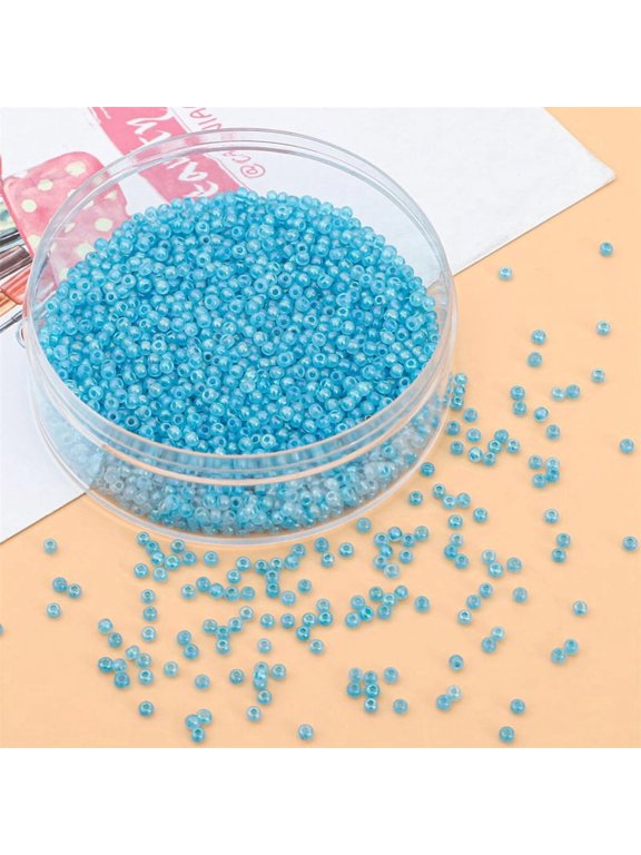 Blue 2Mm Glass Bead -20G, Ideal For Bead Embroidery, Tassels, Earrings, And Keychain Craftsmanship, Suitable For Jewelry Designers