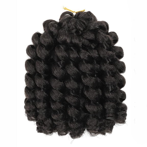 Xiao Hua Bounce Crochet Hair 8 Inch,Wand Curl Crochet Hair,Short Curly Braiding Hair Jumbo Passion Twist Crochet Hair for Women6PackNatural Black