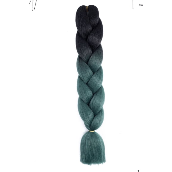 Xiao Hua Braiding Hair Extensions for Women 6 Packs 100g/Pack 24Inch High TemperatureSynthetic Braiding Hair for Twist Crochet Braids Black to Grey green