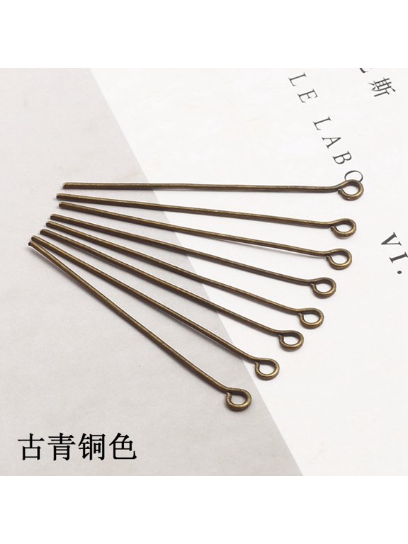 Bronze Pin 200PCS-1.77*0.02 inch Jewelry Making, Handmade End Ring Design Earring Pendant Accessory, Reusable Homemade Bracelet Pendant Connector Craft Pin