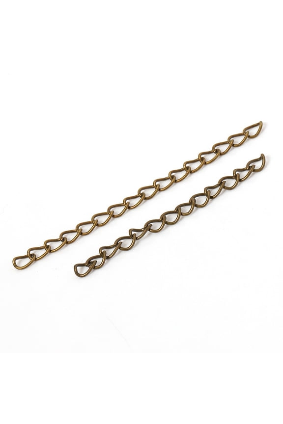 Bronze Tail Chain Extension Chain 100PCS-2 * 0.14 inch Adjustable Length Jewelry Extension Chain, Layered Necklace Extension Device, DIY Making of Extension Chain