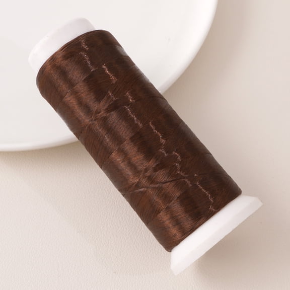 Xiao Hua Brown Embroidery Thread -1 Roll, 1312.34Yd Long, Polyester Velvet Thread, Used For Hand Embroidery, Bead Thread, And Various Diy Crafts Decorative Stitching