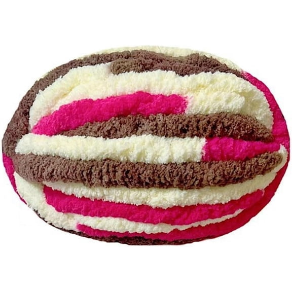 Xiao Hua Chenille yarn for blankets, super loose, soft, thick and fluffy giant washable polyester yarn for hand weaving DIY arm weaving carpet pillows, 1 roll, Mixed color E