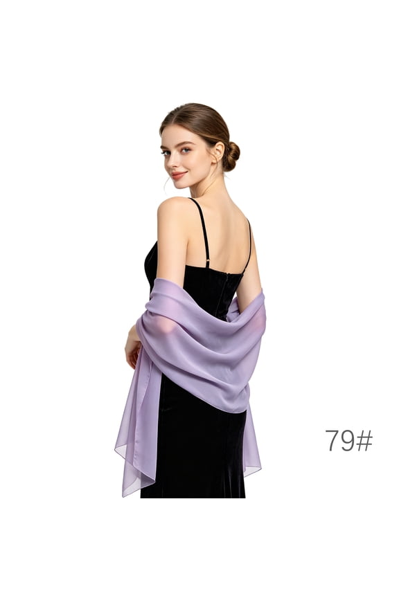 Chiffon Shawl Scarf Light Purple 1 Piece, 66.93 27.56 Inches, Lightweight And Breathable, Soft And Smooth Evening Gown Shawl, Can Be Used As A Neck Scarf