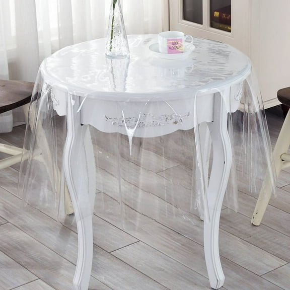 Xiao Hua Clear Vinyl Tablecloth Protector Waterproof/Oil-Proof Plastic Round Transparent Sheet Table Cover 31 Inch Round