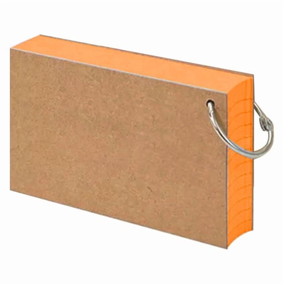 Xiao Hua Color Index Card, with metal ring, smooth writing, thick paper, no ink leakage, learning card with horizontal grid, 1 piece, orange