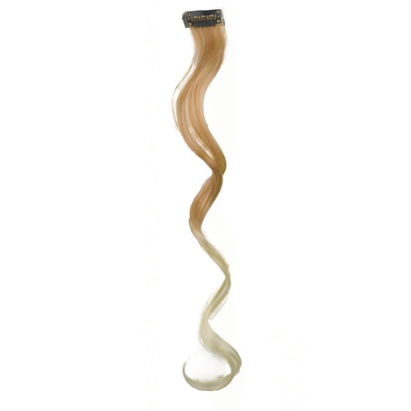 Xiao Hua Colored Hair Extensions 12 PCS 18 Inch Clip in Hair Extensions Rainbow One Color Party Highlight Long Wavy Synthetic Hairpiece for Women Gifts Party,Brown White