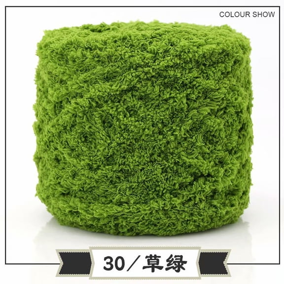 Xiao Hua Coral Fleece Yarn grass green Yarn -1 roll 100g, woolen yarn for blanket weaving project, pillowcase pet bed hand weaving project