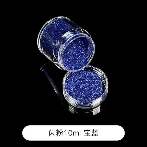 Xiao Hua Dark Blue Sparkling Powder -2 pieces, 10ml/piece, finely ground sparkling effect glitter powder, suitable for nail design, jewelry, handmade soap making, DIY crafts